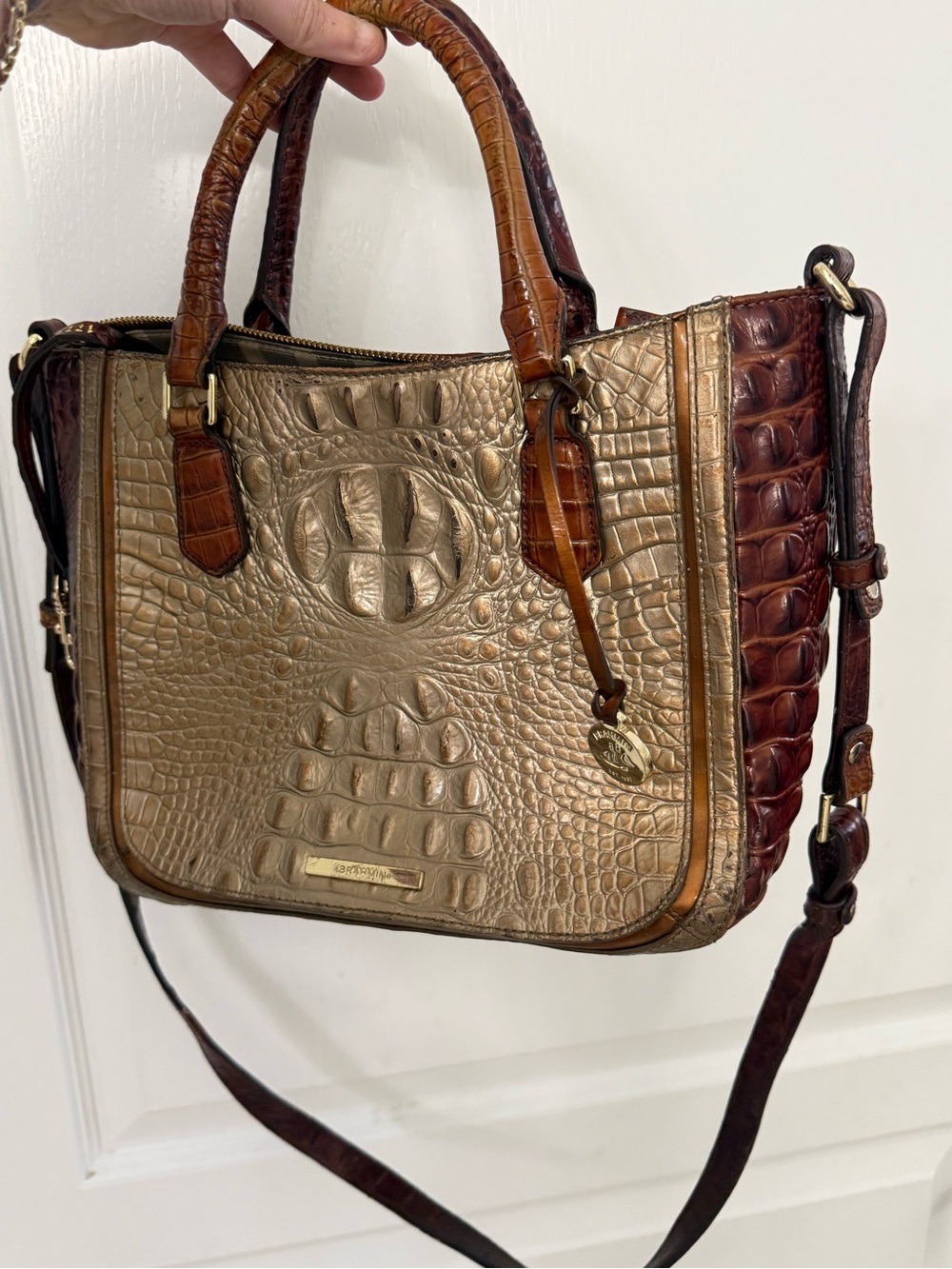 BRAHMIN Medium Lena Rose Gold Provence Handbag